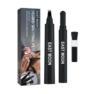 East Moon 3 in 1 Enhancer Filling Moustache Shape Sweatproof Outsides Business Commuting Portable High Quality Beard Filler Brush Set