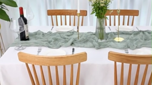 Table Runner Cheesecloth 90x300cm Event Decor Wedding Birthday Semi Sheer Washable