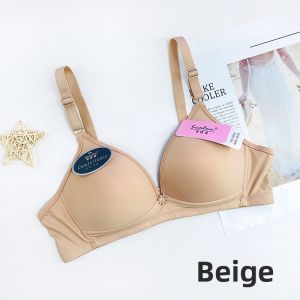 Xuejiulan 2826 Thin Cup Comfortable Soft Nylon Fabric Wireless Bra Dual Row Buckle Youth Female V-Neck Bra Briefs Underwear