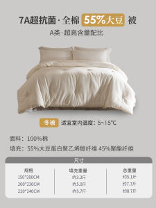 Italian Embroidered 55% Soy Fiber Quilt Spring Autumn Winter Thickened Pure Cotton Core Mother-Child Quilt Four Seasons Universal