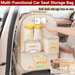 Multifunctional Cartoon Car Seat Storage Bag Universal PU Leather Central Contro Hanging Bag Auto Backseat Organizer Waterproof