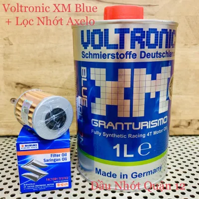 Combo Nhớt Voltronic XM Blue Racing Oil - Kèm Lọc Nhớt Suzuki Yamaha Cao Cấp