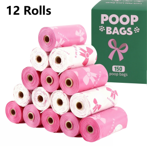 Super thick dog feces bag leak-proof polyethylene garbage bag unique pattern suitable for cats and dogs cute pet cleaning su