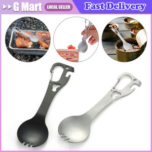 Portable Stainless Steel Tableware Fold Knife Utensil Spoon Set Spoon Fork Knife Dinnerware Camping Cooking Flatware