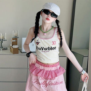 Summer New Girls Clothing Set Sleeveless Tank Top with Embroidery and Wide Leg Pants