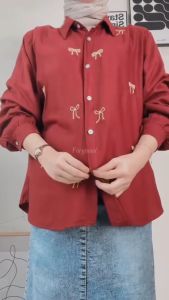 AR - KAWAI KEMEJA BORDIR PITA COQUETTE WANITA