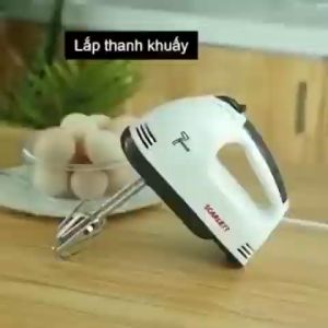Máy đánh trứng cầm tay 7 cấp độ đánh bột tạo bọt cafe tặng kèm 3 đầu đánh trứng thép không gỉ bảo hành 12 tháng