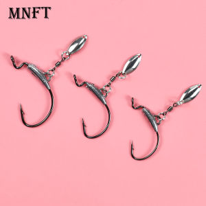 MNFT 12Pcs Jig Head Fish Hook 2G 2.5G 3G High Carbon Steel Fishing Hooks With Spin Lock Pin Spinner For Soft Fishing Bait