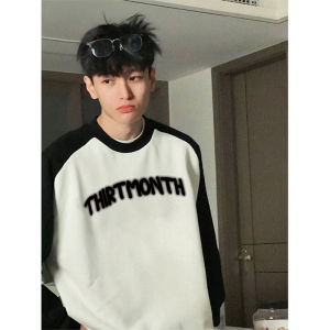 Áo Thun Cotton Dài Tay Cổ Tròn in Chữ Thời Trang Mới Cho Nam Mùa Xuân Thu Đa Năng Cho Cặp Đôi Áo Sơ Mi Cơ Bản