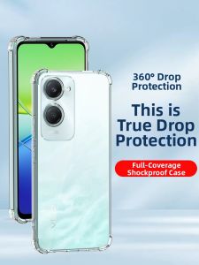 RISEOUS | Anti-Shock Transparent Silicone Case with Full-Cover Lens Protection for Vivo Y37 Series