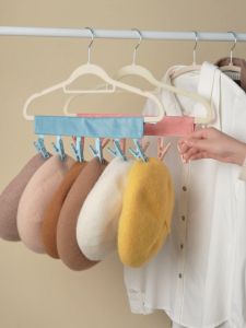 [2Pcs/set] KL005 Multi-purpose Fabric Drying Rack Multiple Clips Clothes Hat Towel Sock Hanger Velcro Design Travel Laundry Drying Rack
