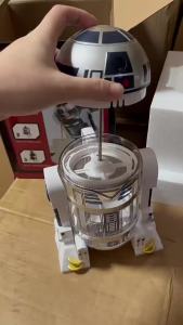 Bandai | Star Wars R2-D2 960ml Moka Hand Coffee Maker Cartoon Robot Office Home Manual Thermal Stainless Steel Pressing Mini Coffee Pot