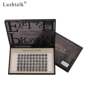 Lashtalk DIY False Eyelash Extensions Spike Comic Premium Box Packaging Sturdy 60 Clusters Bonded Lashes Makeup Individual Self Grafting Self-making