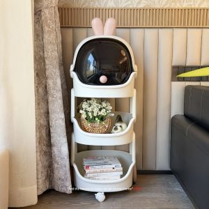 Giá Để Đồ Hình Thỏ Hoạt Hình Nhiều Lớp Có Bánh Xe Di Động Giá Để Đồ Ăn Nhẹ Giá Để Đồ Chơi Sách Phòng Trẻ Em Giá Để Đồ