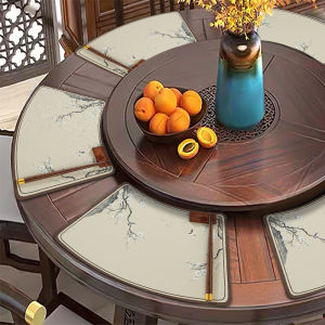 New Chinese Style round Table Mat Fan Shape Wind Hotel Home Dining Table Mat High Grade Waterproof Oil Resistant Heat Insulation