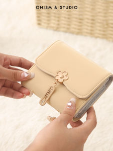 ONISM STUDIO Womens Wallet Large Capacity Trendy Design Coin Card Holder Sweet Lady Style Short Wallet PU Leather