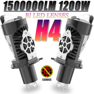 H4 Bi Led Lenses Headlight Bulb for Car Motorcycle 1500000LM CANBUS Fog Lights Hi/Lo Beam Auto Mini Projector Spotlights 12V 24V