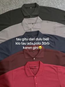 COD - Polo Shirt Polos Dewasa Pria Lengan Pendek M L XL XXL / Kaos Kerah Seragam Polos