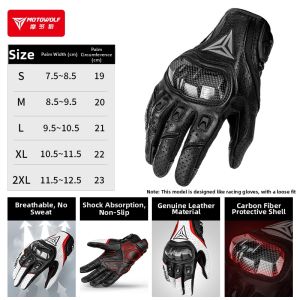 MOTOWOLF | Carbon Fiber Leather Protective Motorcycle Gloves