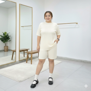 ชุดเซ็ทโอเวอร์ไซส์แขนขาสั้นแฟชั่นสาวอวบ ดีไซน์สวย ผ้านิ่มยืดหยุ่น ใส่สบาย ไม่รัดรูป อำพรางหุ่นได้ดี อก 42-54 นิ้ว เอว 32-42 สะโพก 50 นิ้ว ใส่แล้วดูผอม เพรียว สวยเก๋ ใส่เที่ยวได้ทุกโอกาส ราคาถูก พร้อมส่งทั่วไทย TZ4002