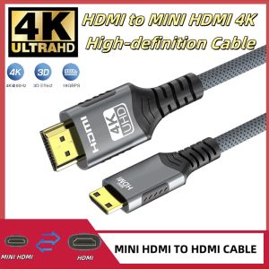 HDMI to Mini HDMI Cable 4K 60Hz High-Speed Braided HDMI-compatible Cable Bi-Directional Adapter Converter For HDTV Tablet Camera