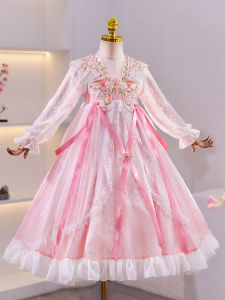 Princess Style Hanfu Childrens Traditional Costume Ultra Fairy Tale Bé Gáis Daily Wear Autumn Season Polyester Fabric