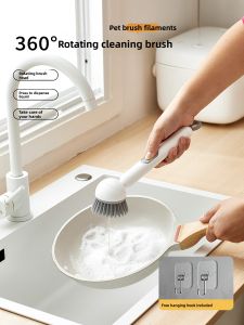 SIVASS | Non-stick Oil Dish Brush with Long Handle Rotatable