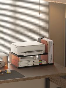 Acrylic Desktop Organizer Box Printer Stand Office Home Copier Storage Rack Beautifying Rectangular Flat Color Simple Design