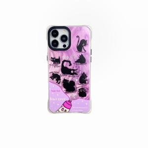 Outdoor Travel Phone Case Crossbody Ins Cartoon Black Cat Suitable for Huawei Mate60 pro with Lanyard Large Hole Design New Model 15Promax Four Corners Can Be Hung Or Carried