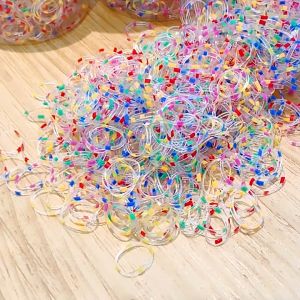 Baby Kids Girls Hair Ties Elastic Hair Bands Clear Hair Elastics Small Mini Ring Rubber Bands