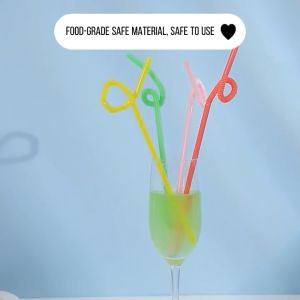 100pcs 26cm Elongated Colorized Tortuous Thin Milktea Juice Pearl Zagu Disposable Sucker Straw