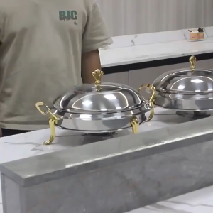 Commercial Stainless Steel Chafing Dish Fast Heating Food Warmer Buffet Server with Glass Lid Removable Tray Alcohol Burner for Wedding Party Outdoor Camping Catering | Ship Today