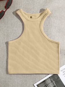 เสื้อกั๊กแขนกุดเข้ารูปผู้หญิง ทรงหลวม คอวี ทรงเข้ารูป สไตล์ลำลอง สีพื้น เสื้อผ้าทำงาน แฟชั่นฤดูร้อน โพลีเอสเตอร์ 100%