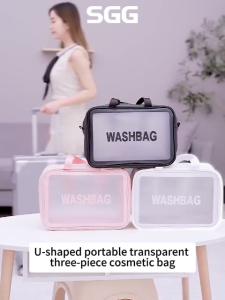 (HOME+) Waterproof Portable Travel Cosmetic Storage Wash Toiletry Bag