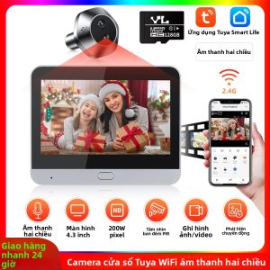 Camera Cửa Thông Minh WiFi Elecpow 4.3 Inch 1080P Đàm Thoại Hai Chiều Tầm Nhìn Ban Đêm PIR Phát Hiện Chuyển Động Bảo Mật Gia Đình