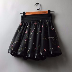 Váy Lưới Ren Thêu Cạp Cao Cho Nữ Mùa Xuân Hè Váy Ngắn Chữ a Đa Năng Có Thắt Lưng Co Giãn Váy Ngắn Đa Năng