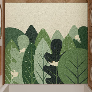 Thảm Lót Cửa Nhà Xanh Rừng Cao Cấp Có Thể Cắt Thảm Lót Chống Mài Mòn Bằng Sợi Vòng Thảm Lót Chống Bùn Thảm Lót Sàn Nhà