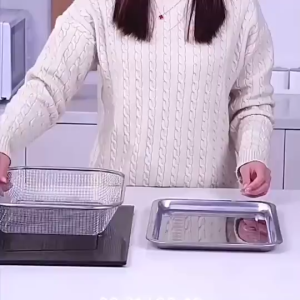 Quivlox Stainless Steel Strainer Basket Colander Oil Drain Cooling Rack Kitchen Rumah Tangga Fried Food Vegetable Wash Tahan Lama