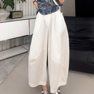 Shalldoer | Fashionable Round Neck Print Sleeveless Top High Waist Straight Leg Casual Pants Two Piece Set Womens Summer Clothing Set