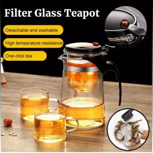 Teapot Non-rusting One-touch Filtering Tea Set Removable and Washable Human Implantation Materials 茶壶