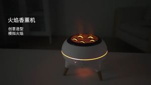 WAYISMELL Flame Jellyfish Essential Oil Aromatherapy Diffuser with Colorful Atmosphere Light Remote Control Humidifier for Home and Desktop