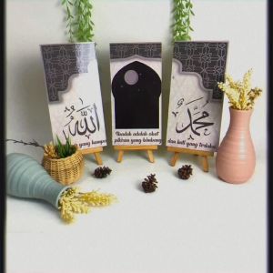 HIASAN DINDING ARABIC KALIGRAFI (ISI 3 DAN ECER) WALLDECOR NUANSA ARAB ISLAMI KABAH 15X30 HIASAN DAN PAJANGAN RUMAH AESTHETIC KEKINIAN