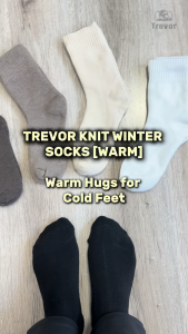 TREVOR Knit Winter Socks [Warm][5 Pairs] - Lightweight Wool Autumn Thermal Fleece Thick Stokin Tebal Hangat Free Size 冬季保暖袜