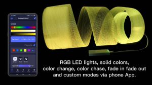 FOPLIT Battery Opterated LED Fiber Optic Mesh Lights for Ceiling Trees Home Decor - Phone App Plastic Optical Fiber Netting Kits
