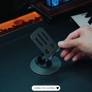 Universal Foldable Metal Desktop Phone Stand with 360° Swivel Design Portable & Lightweight