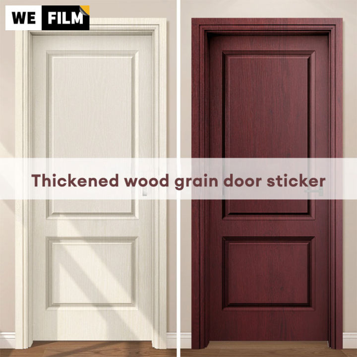 Wood Grain Door Stickers Wardrobe Cupboard Table Furniture Waterproof ...