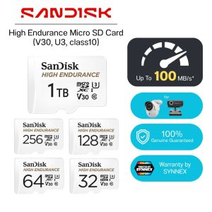 SanDisk High Endurance Micro SD Card 1TB / 128GB / 256GB / 512GB V30 U3 Class10 Up to 100MB/s for 100% Genuine