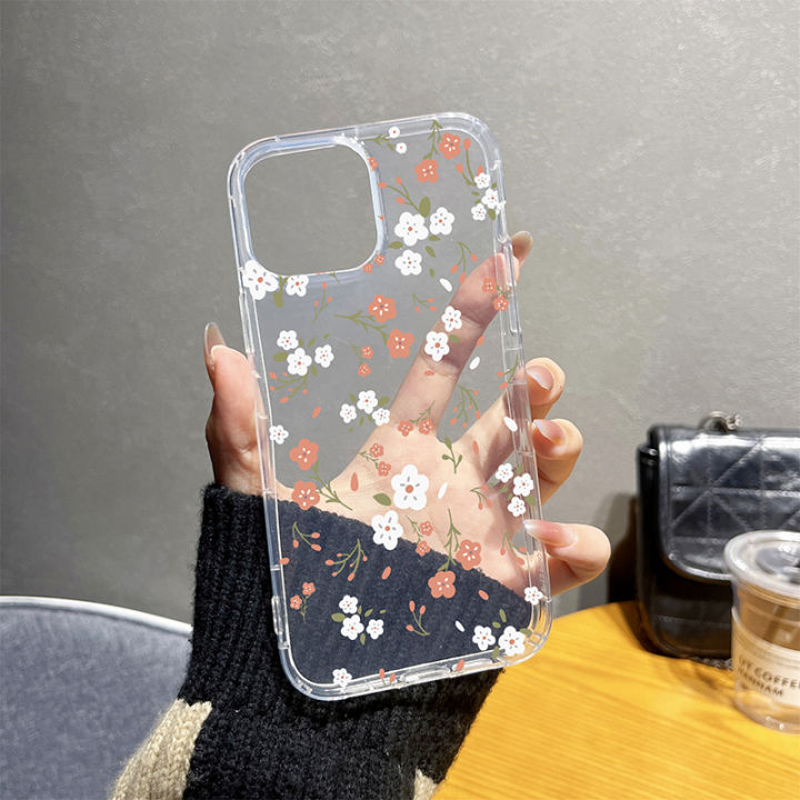 Phone Case Samsung A25 A15 A35 A55 Cute little flower Pattern Transparent Soft Silicone Casing Galaxy A25 A15 A35 A55 Phone Cover