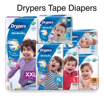 Drypers Wee Wee Dry Tape Diapers [NB/S/M/L/XL/XXL]