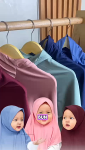 Jilbab Anak Saliha uk 0-5 Tahun / Bergo Dagu Malay Syari Polos Balita Anak Perempuan Hijab Instan Instant Kiosbalitafawa